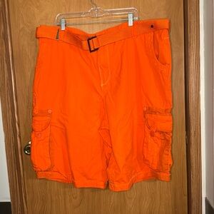 Men's Orange Cargo Shorts